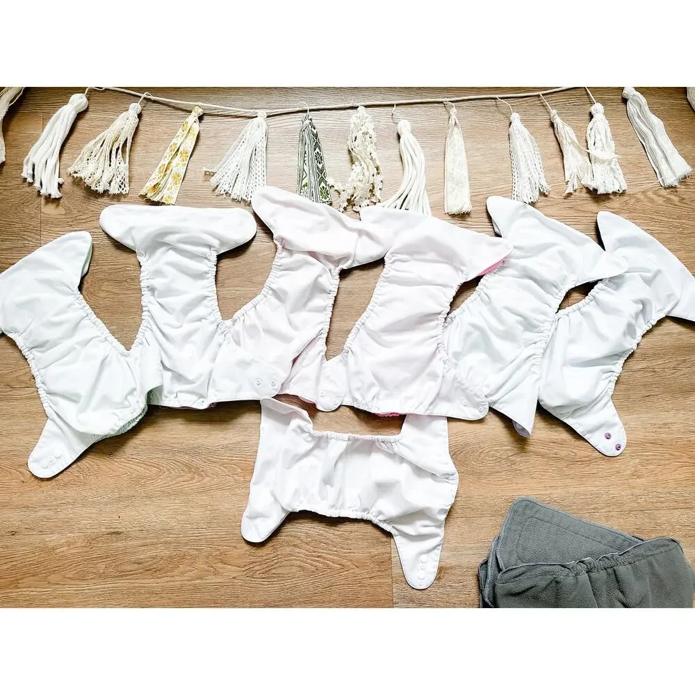 14pc Bulk Cloth diapers + reusable charcoal bamboo inserts bundle